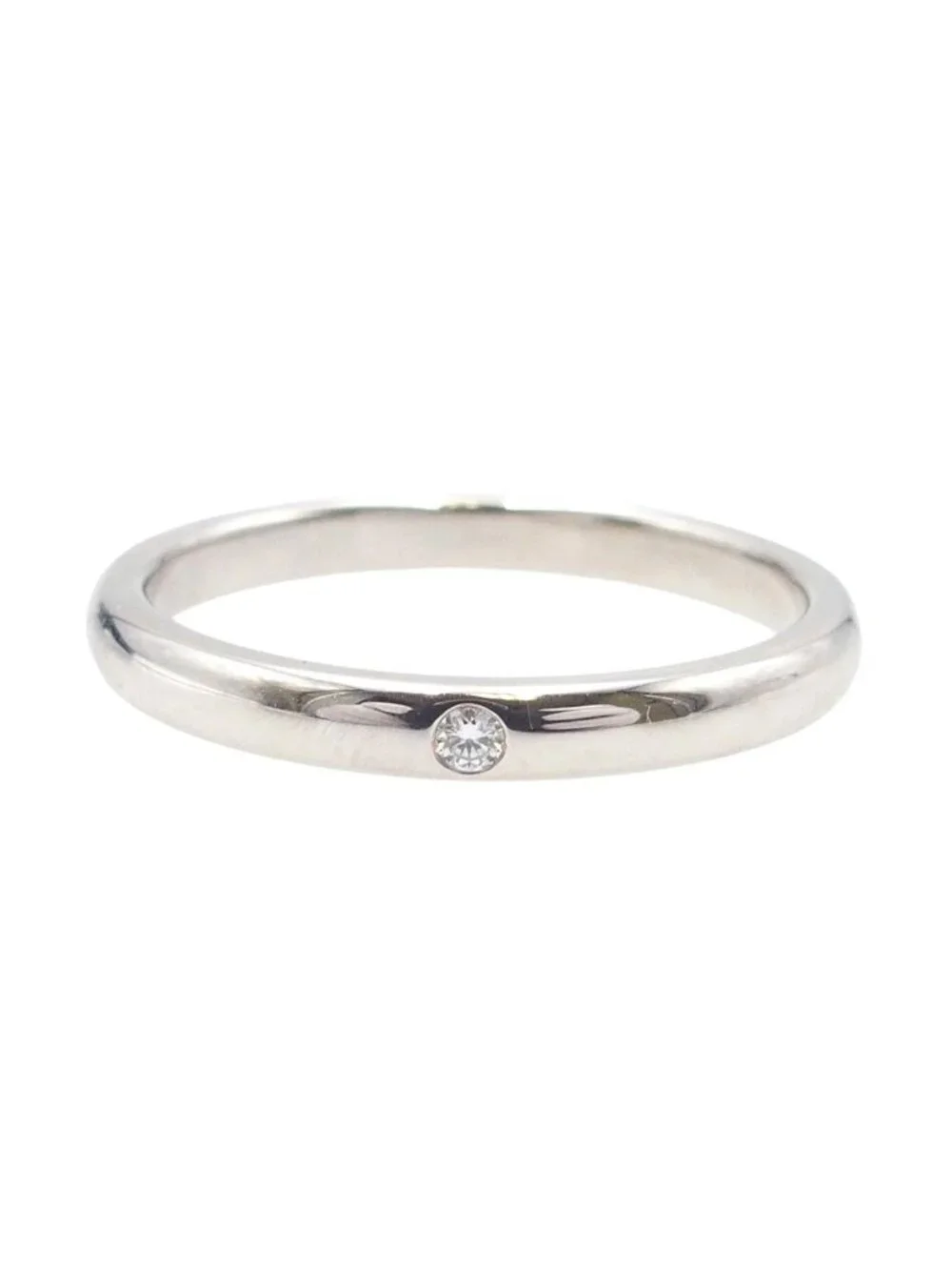 Tiffany & Co Stacking Band Platinum Diamond Elsa Peretti No Ring